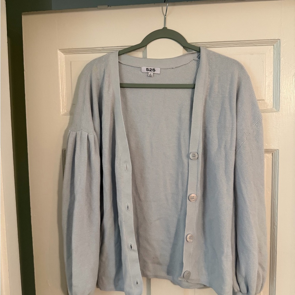 525 Women's 100% cotton Blue Button-Up Cardigan